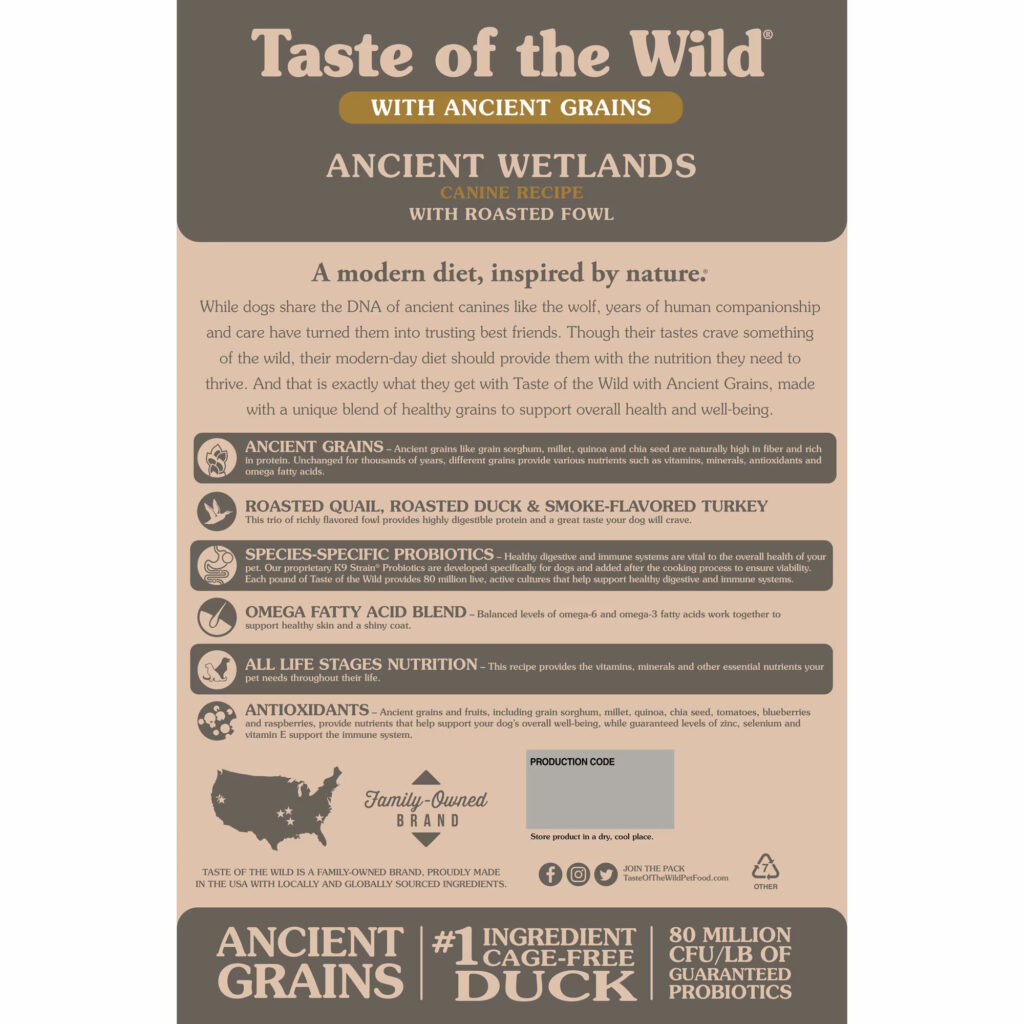 Benefits of Taste of the Wild Ancient Wetlands Dog Food