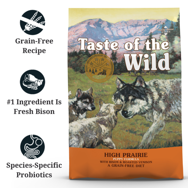 Introduction to Taste of the Wild High Prairie Grain-Free Roasted Bison & Venison Dry Puppy Food