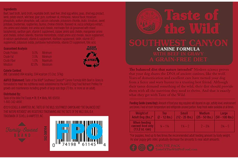 Benefits of Taste of the Wild Southwest Canyon Grain Free Wet Canned Dog Food