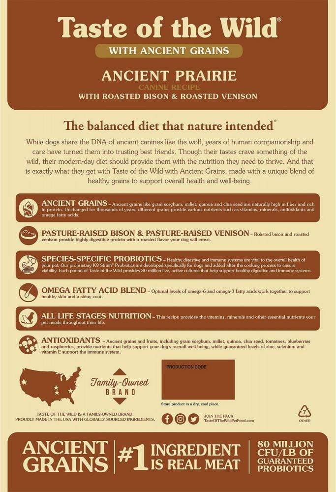 Benefits of Ancient Prairie Bison & Venison Dog Food