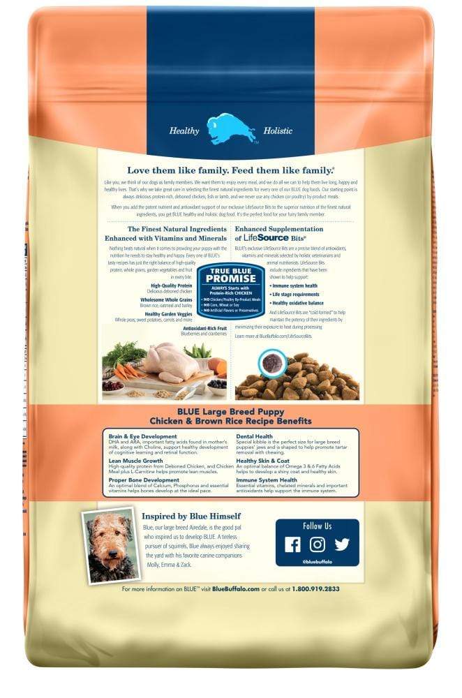 Benefits of Blue Buffalo Life Protection Formula Puppy Large Breed Chicken and Brown Rice Recipe Dry Dog Food